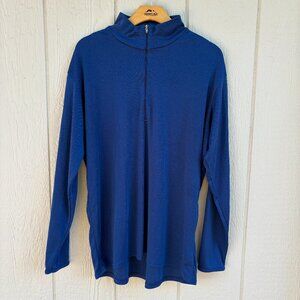 Vintage Patagonia Midweight Capilene Base Layer Mens XL Blue 1/4 Zip USA Outdoor